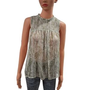 Paisley Sleeveless Top - Green